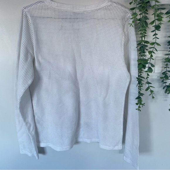 Aritzia Wilfred Free White Mesh Look Sweater Size Large - Picture 11 of 13